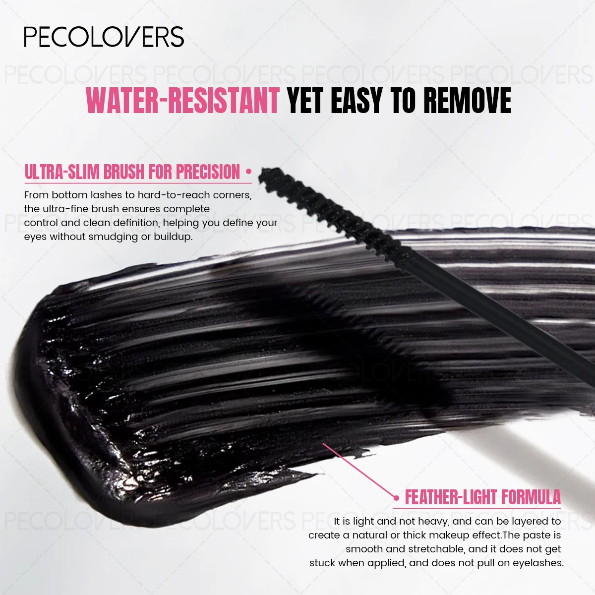 2pcs 4D Lengthening & Volumizing,Non-Sticky & Grease-Free, Easy Application, Mascara for Eyelashes