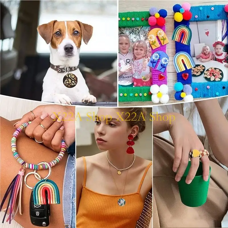 

Unique 118PCS Plastic Clay Cutters with Earring Hooks Jump Rings Earring Cards