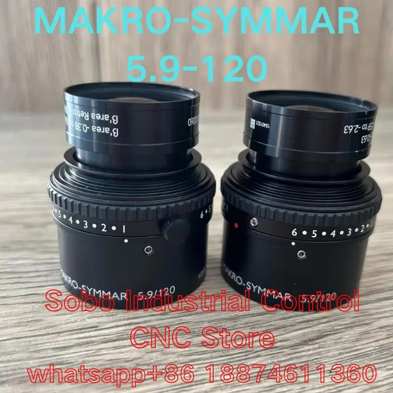 Used Schneider MAKRO-SYMMAR 5.9/120 SR line scan industrial lens, 5.6/120-0060, 120mm, F5.9-32, test Ok