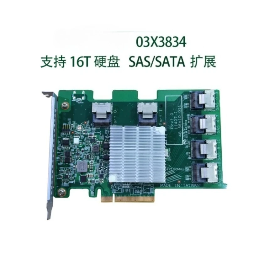 03X3834 11407-01 SAS/SATA Expansion Card 6GB 16-24 Ports Compatible with RD430X Server, Supports 16T Hard Disk