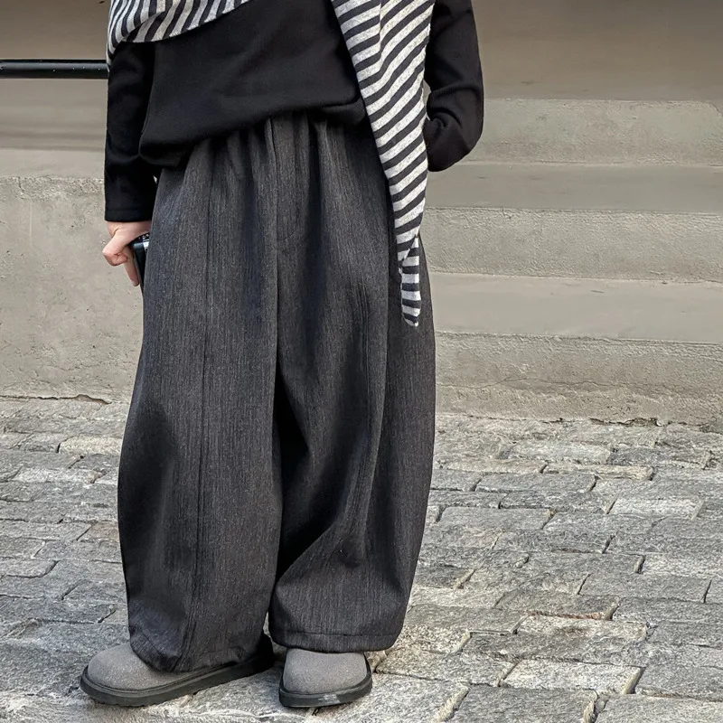 

2025 Autumn Winter Cotton Boy Casual Pants Children Kid Versatile Long Trouser Loose Baby 3-12 Years Outfit Sweatpants