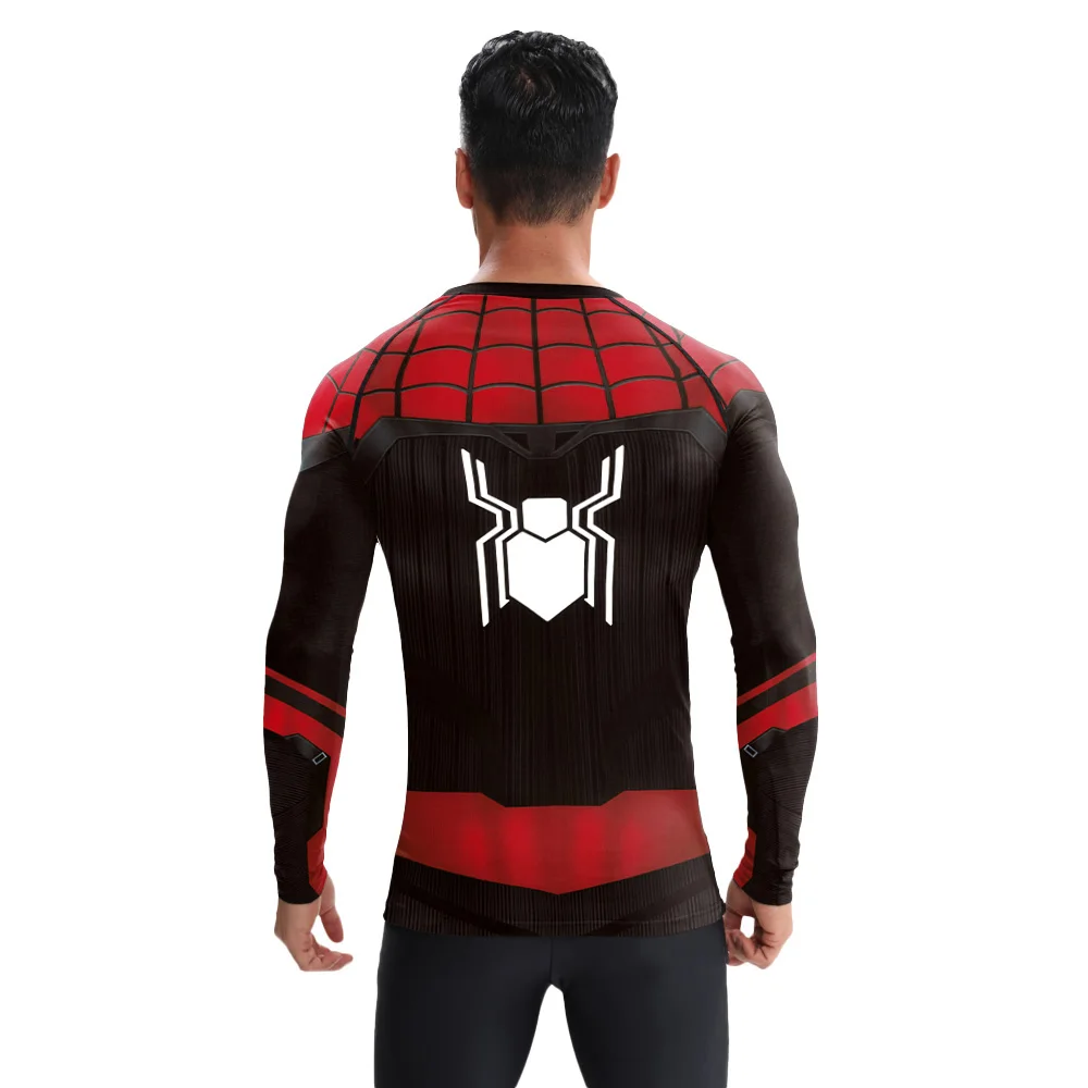 Man Spider พิมพ์เครื่องแต่งกายเสื้อแขนยาวเสื้อกีฬา Tees สวมใส่ Tees ผู้ชายคอสเพลย์ Superhero เสื้อกันหนาว
