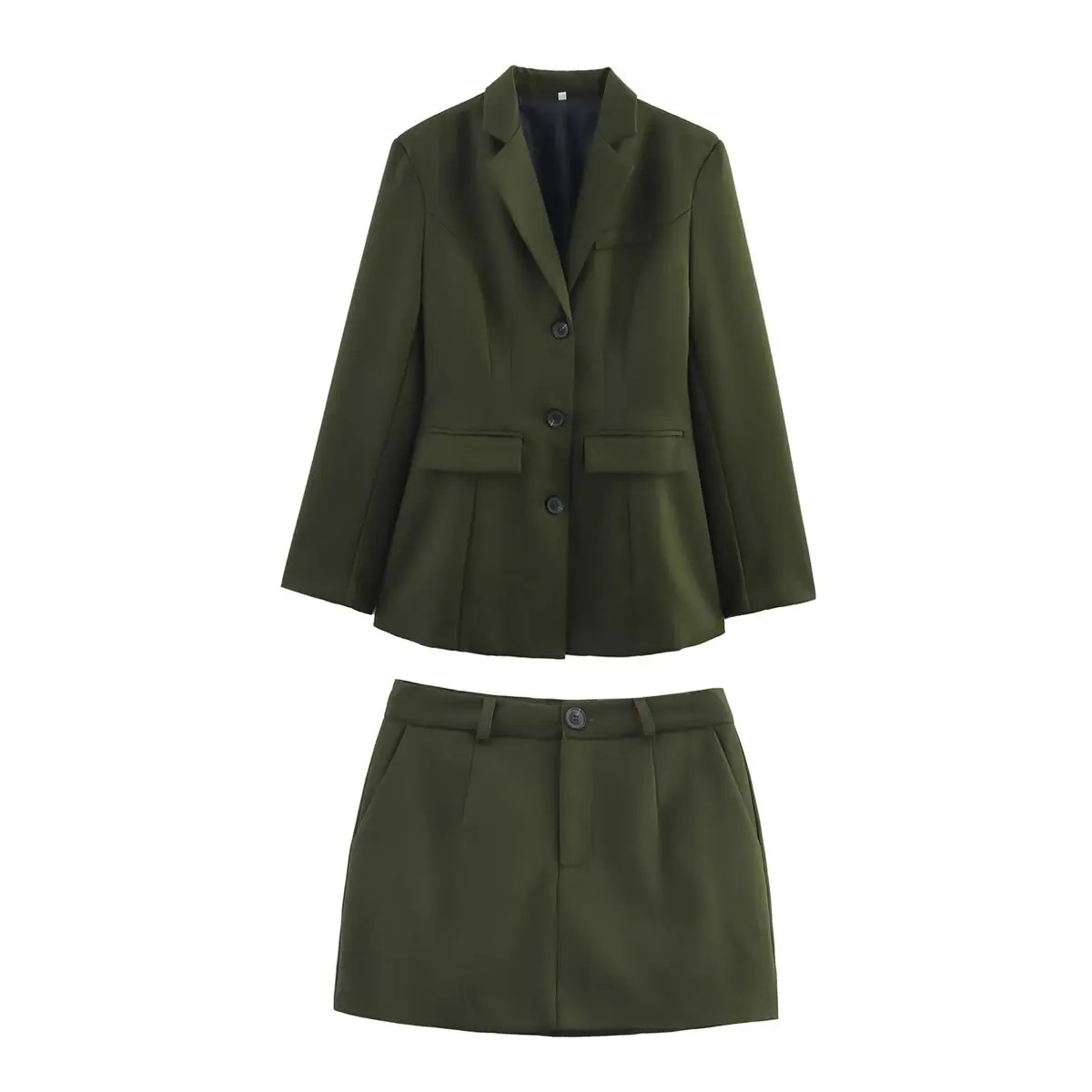 

European and American style 2025 new temperament commuting two-piece suit with shoulder pads slim suit jacket with high waist hi