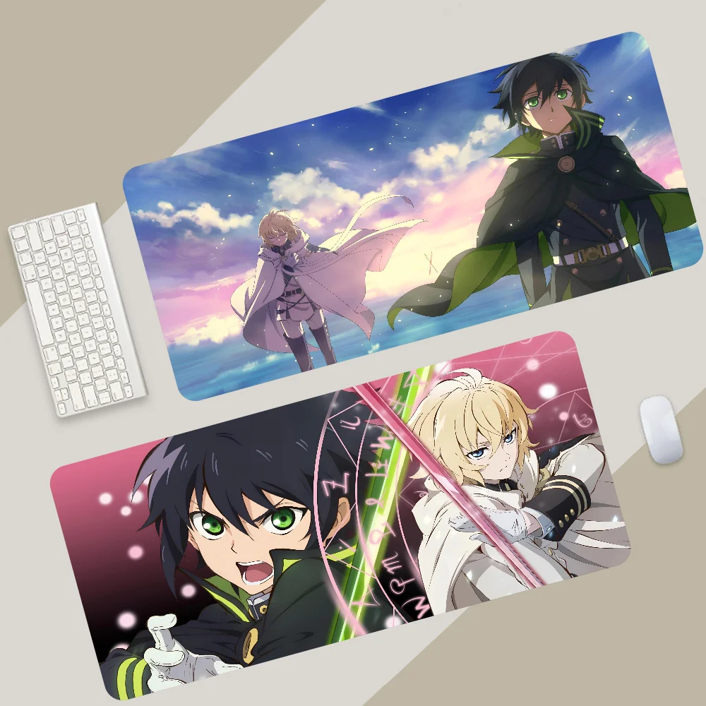 Seraph Of The End 미끄럼 방지 마우스 패드, 사무실 컴퓨터 노트북 E 스포츠 게임 데스크 매트 XXL 키보드에 적합, 1 개