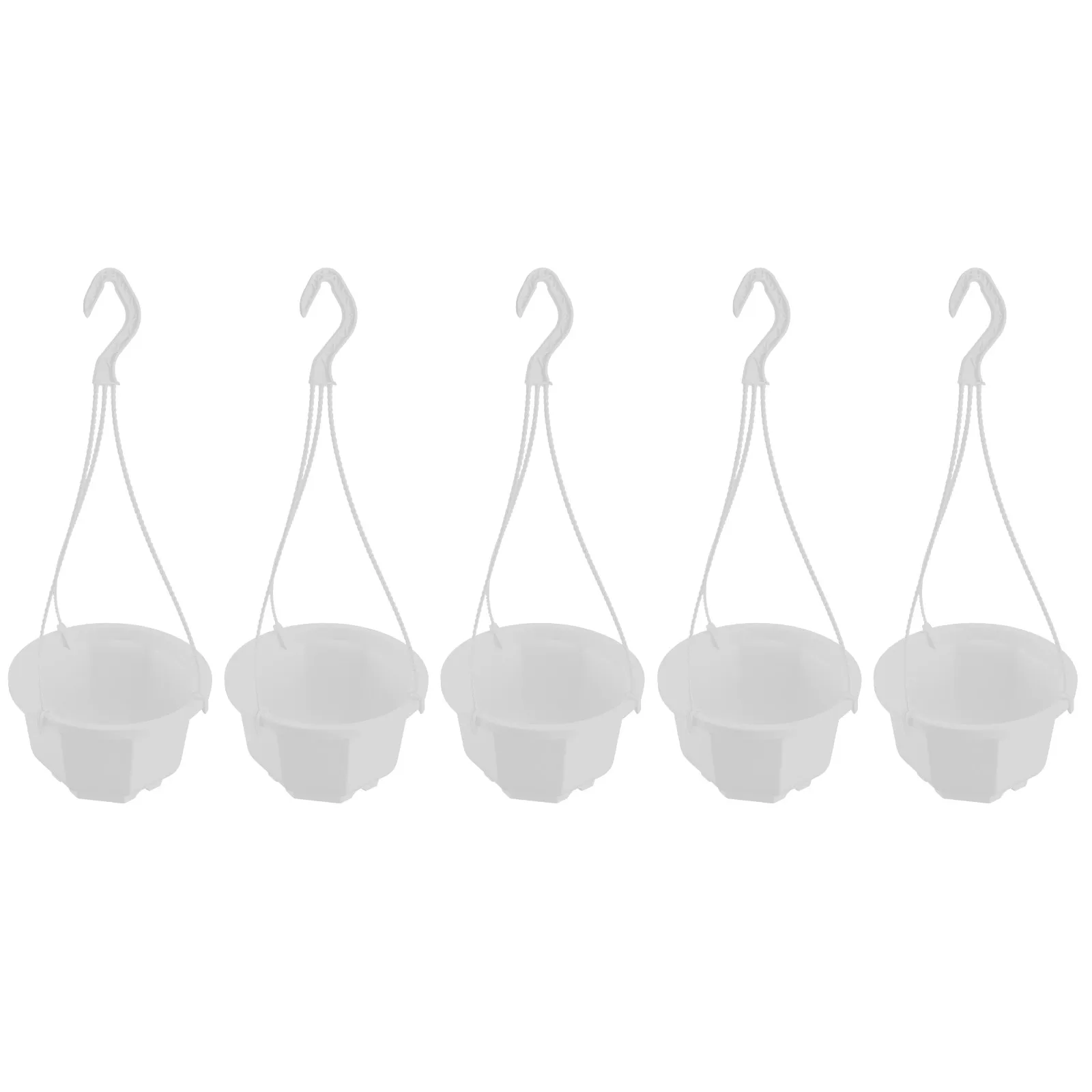 5pcs Plastic Hanging Plant Pots Set – Modern Suspended Flower Planters with Accessories for Living Room & Garden