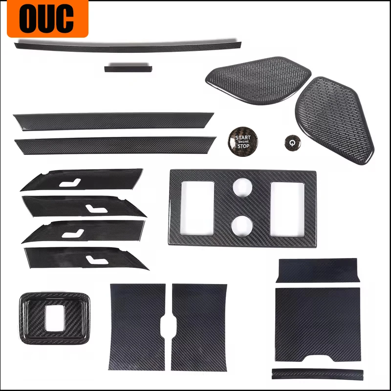 

For Land Rover Range Rover Vogue L460 2024+ Real Carbon Fiber Interior Kit Dashboard Console Gear Shift Panel Cover Trim Sticker