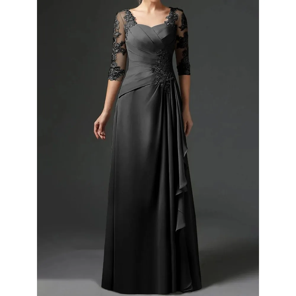 

Customized Lace Sleeves Mother of Birde Dresses 2026 for Weddings Women Chiffon Elegant Evening Dress Ruffles Luxury Party Gowns
