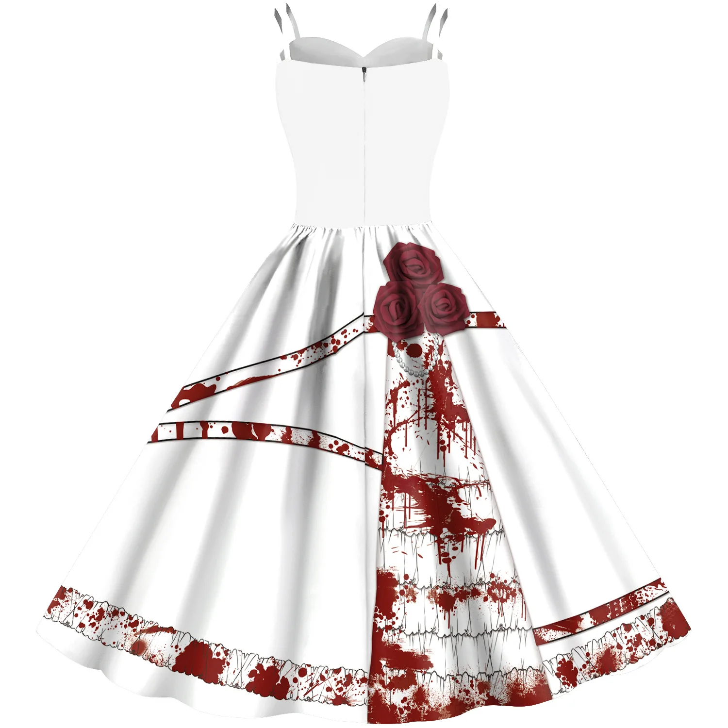 New Halloween Clothes for Girls Women Horror Movie Rose blood Dresses Cosplay Costume Princess Dress Halloween Party Outfit