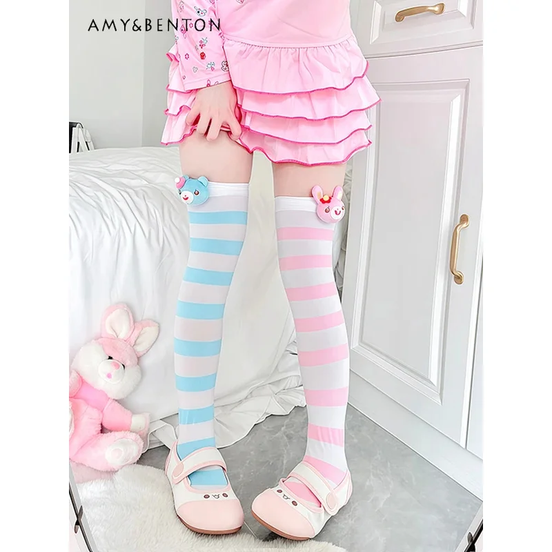 25COSOriginal Cartoon Printed Thigh High Stockings Japanese Cute Knee High Socks Daily Versatile Sweet Kawaii Velvet Stockings L view 5