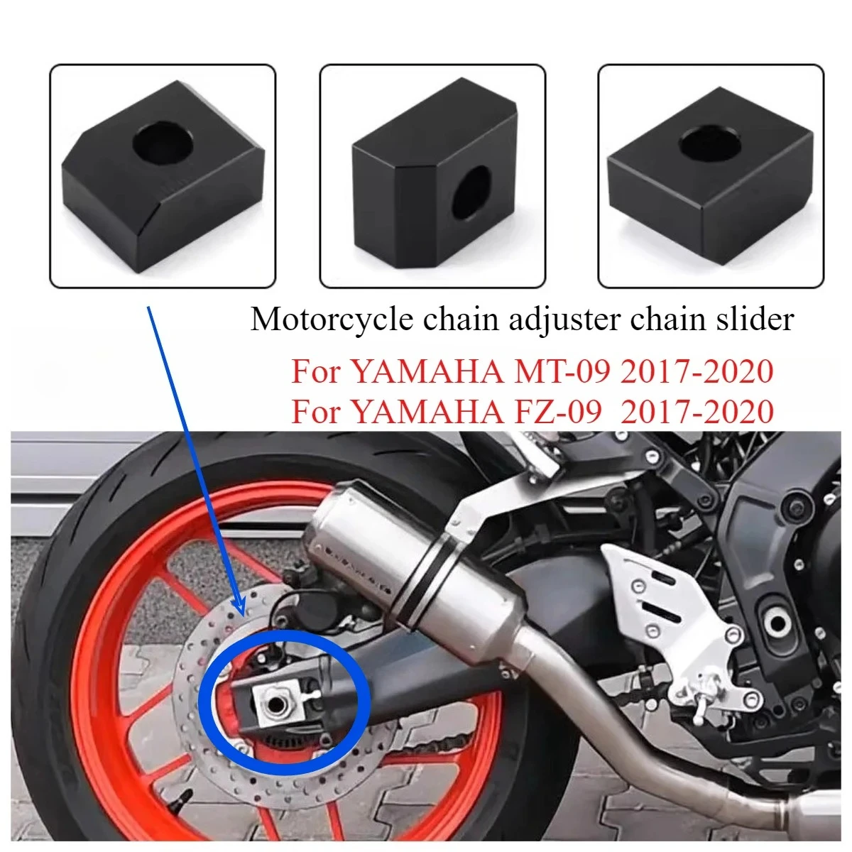 

Регулятор цепи мотоцикла, слайдер цепи из алюминиевого сплава, модифицированные аксессуары для Yamaha MT09 MT 09 FZ09 FZ-09 2017 2018 2019 2020