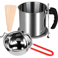 ABNL Candle Making Pouring Pot Kit,Wax Melting Pot And Boiler Pot With Heat-Resisting Handle,And 12 Candle Making Tools