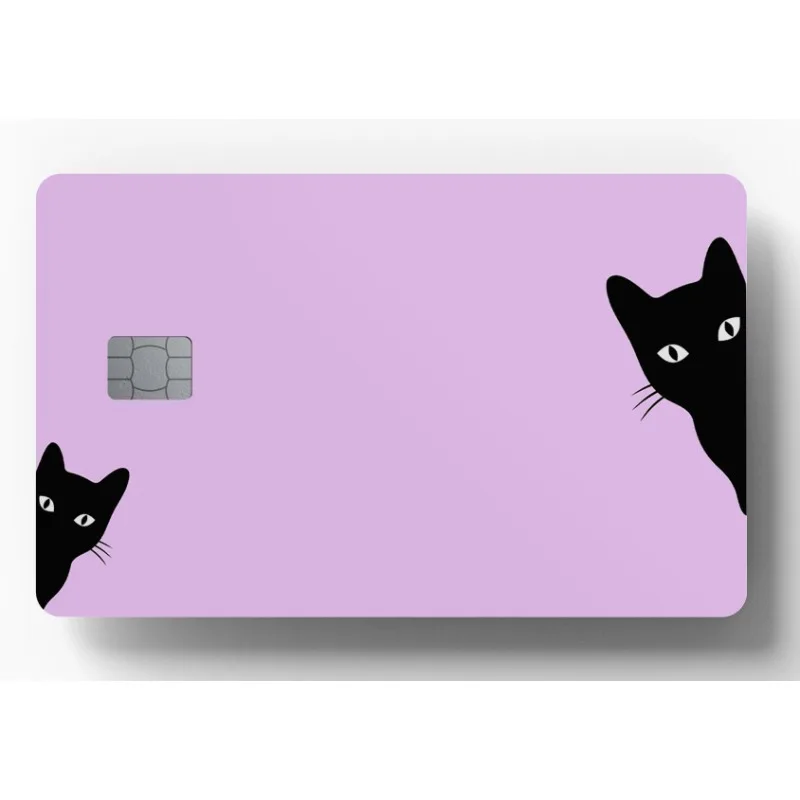 Cartoon Cat Printed Kawaii Diy Laser Credit Card Skin Stickers for Transportation  Bus VISA Bank Debit CardWaterproof Film Skin