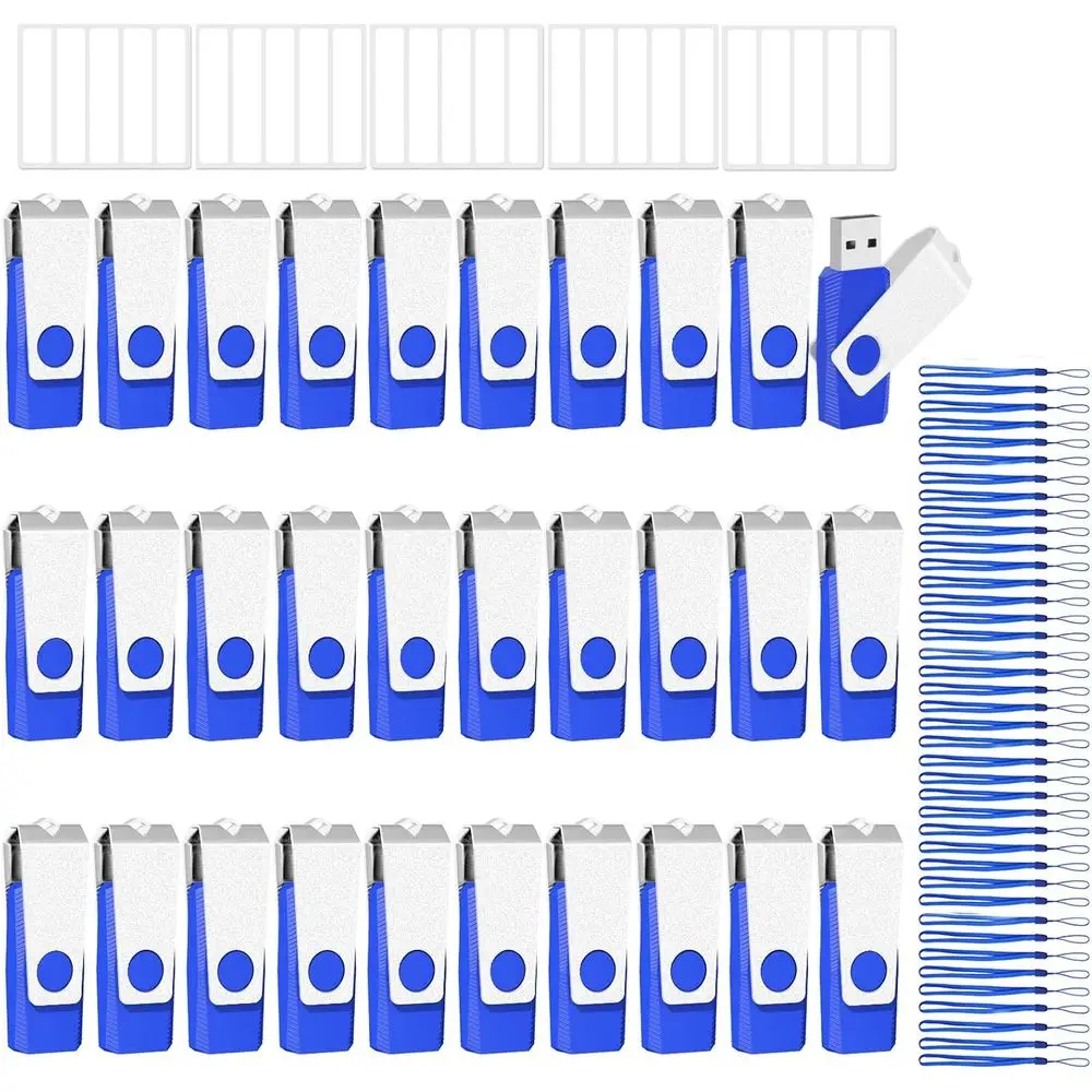 

50-Piece 16GB USB 2.0 Flash Drives Bulk Pack with 50 Strings