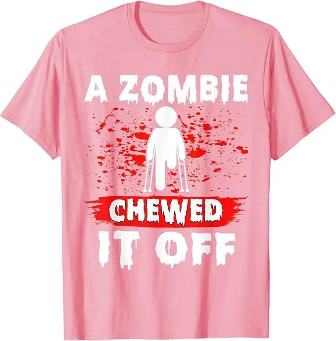 Lustiges Amputanten-T-Shirt: „Ein Zombie hat es abgekauft“ – Prothesen-Amputations-T-Shirt, Y2K-Beinamputanten- oder Prothesenbein-Shirt, Witziges Spruch-T-Shirt, Geschenke – Detail 7