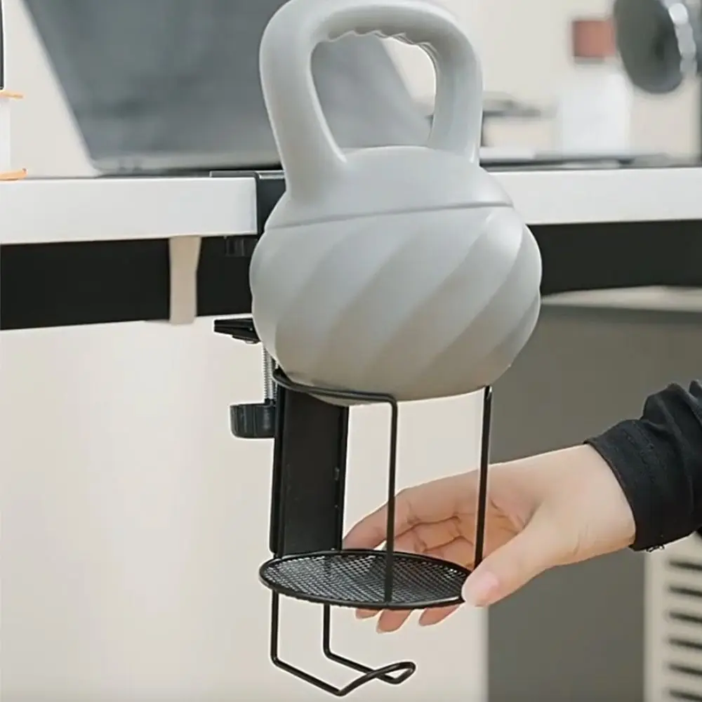 

2 in 1 Rotating Desk Cup Holder Waterproof 360 ° Rotating Desktop Mug Rack with Hanging Hook Sturdy Clip-on Cup Holder