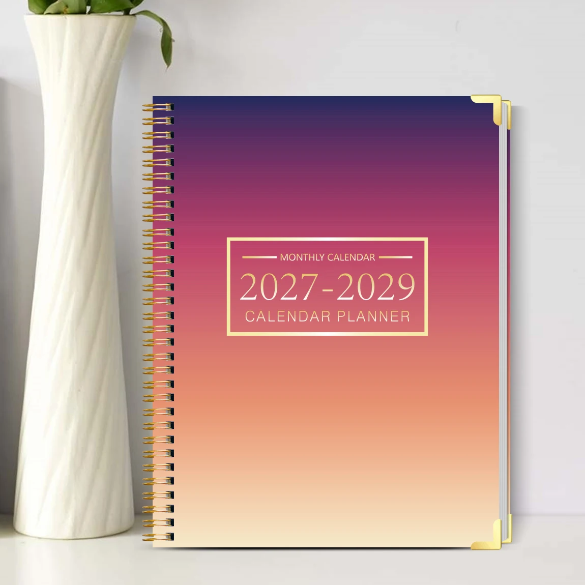 

2027-2029 Monthly Planner, Spiral Academic Calendar Notebook with Tabs, Notes Pages, Gradient Cover, 8.86x11.22 in