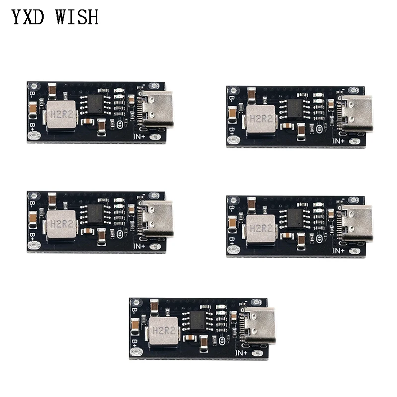 5pcs IP2312 Type-C USB Input High Current 3A Polymer Ternary Lithium Battery Quick Fast Charging Board CC/CV Mode 5V To 4.2V