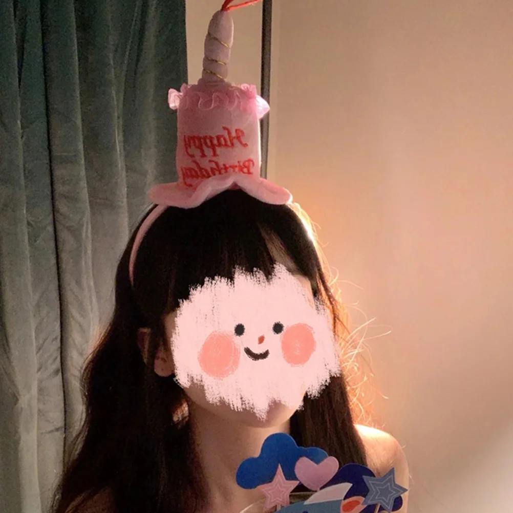 

Creative Birthday Cake Hair Band Supplies Kids Headband Funny Party Hat Comfortable Hair Decoration For Birthday Party