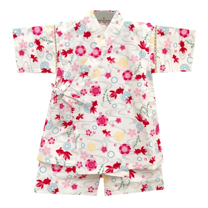 

Children's Japanese Yukata Clothing Festival Performance Children's Pyjamas Summer Cotton Short Sleeve Breathable Top PantsLI132
