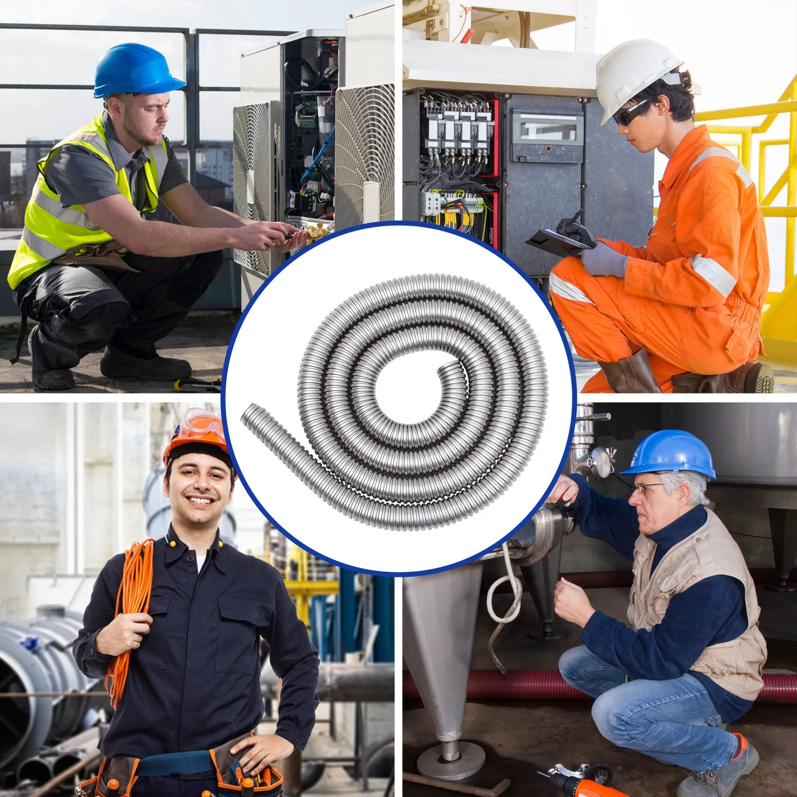 

Защитный рукав из нержавеющей стали 304 с резьбой для кабелей и шлангов, гибкий, износостойкий, для строительства, автомобилей и сельского хозяйства