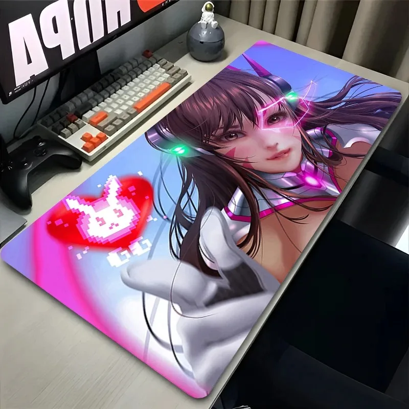 Kawaii مثير أنيمي فتاة ماوس الوسادة XXL السجاد الكمبيوتر المحمول Overwatch D.Va ماوس الكمبيوتر الوردي الألعاب اكسسوارات حصيرة مكتبية لينة لوحة المفاتيح البساط