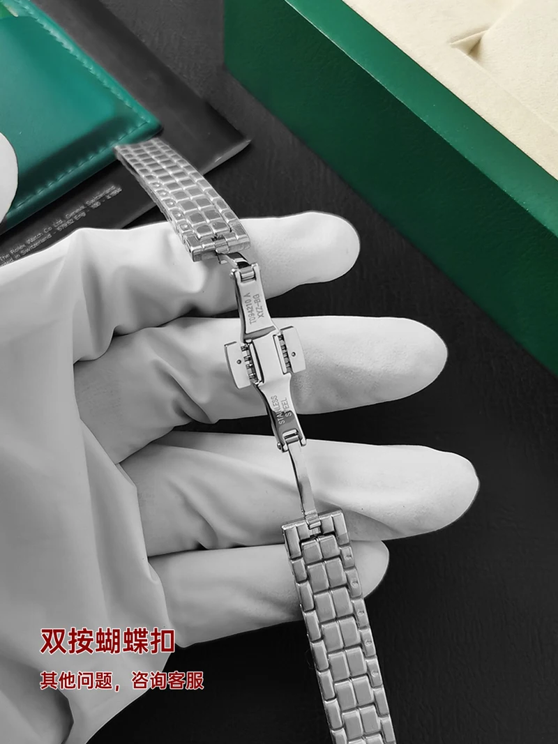 FUYIJIA, correas de reloj originales personalizadas t-iss-ot T094, interfaz cóncava de 12MM, tira de acero, pulsera con hebilla de mariposa de acero inoxidable