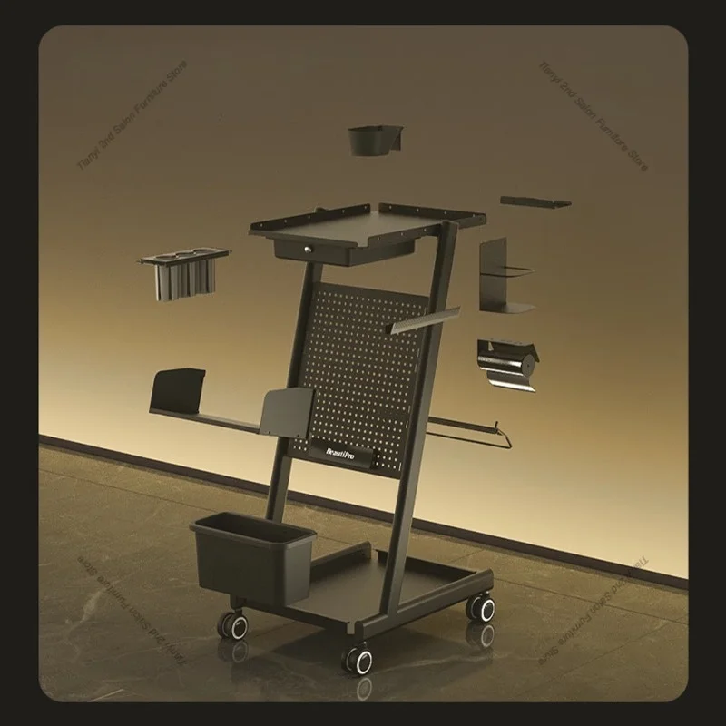 Barbershop Perm & Dye Tools Salon Trolley Modern Simple Iron Art Trolley Multifunctional Salon Furniture Kosmetik Wagen FYST