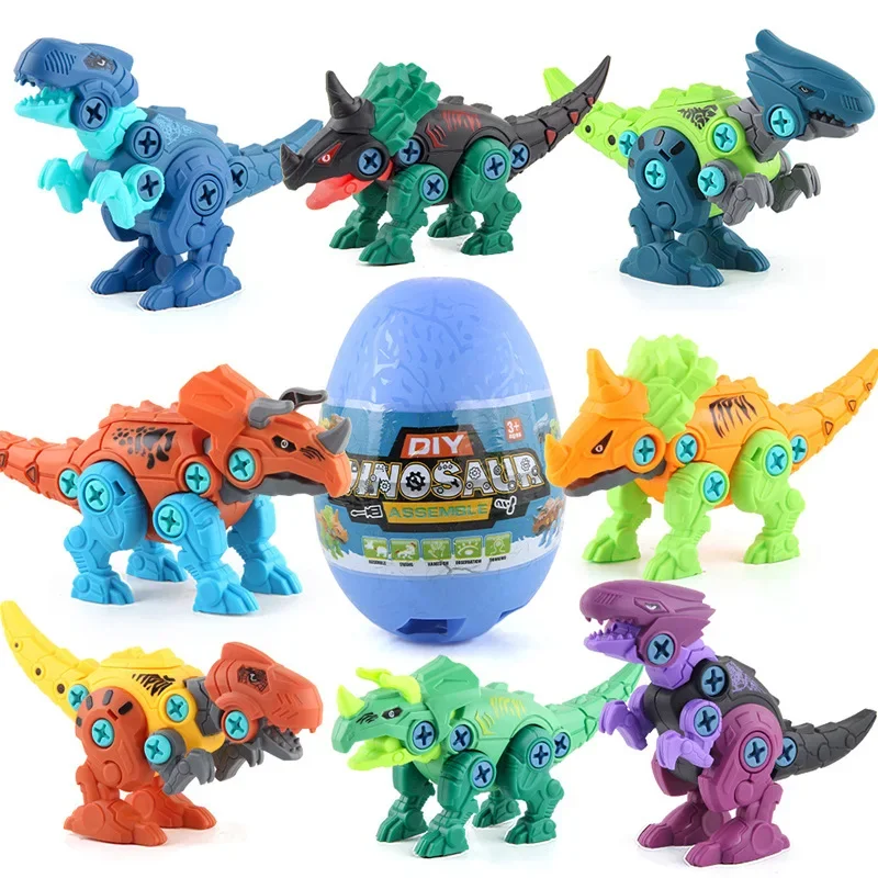 Uovo di dinosauro Stile casuale Bambini Smontaggio e montaggio Blocchi di costruzione di dinosauro Vite di montaggio fai-da-te Uovo attorcigliato regalo per bambini