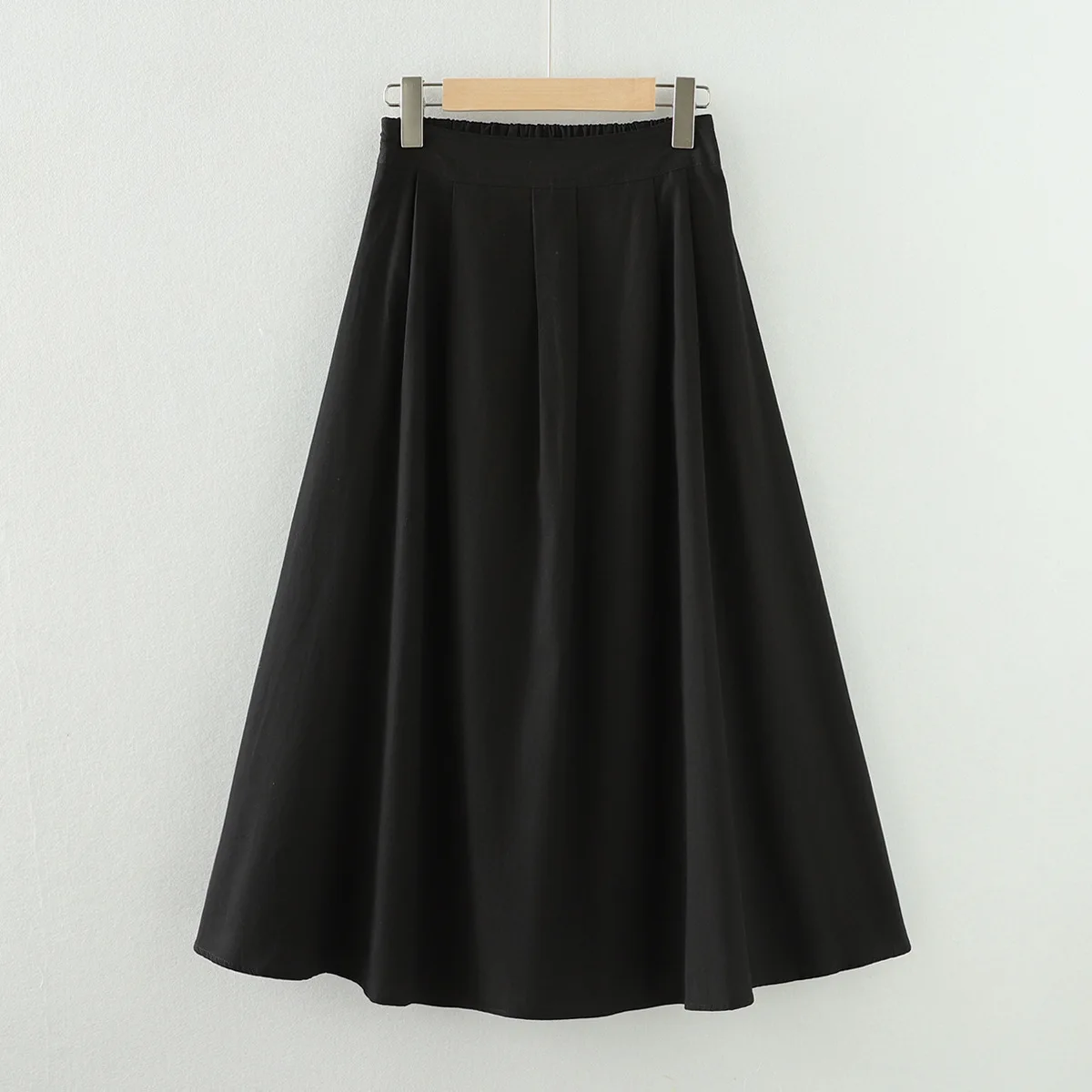 100% Cotton White Skirt Women 2025 Autumn French Style Elastic Waist A-line Swing Skirts Ladies Wear to Work