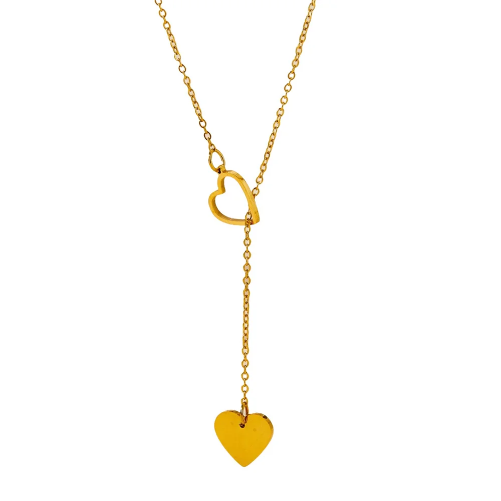 

New Punk Tiny Heart Pendant For Women Gold Color Stainless Steel Choker Chain Necklace Female Jewelry Christmas Gift 2025