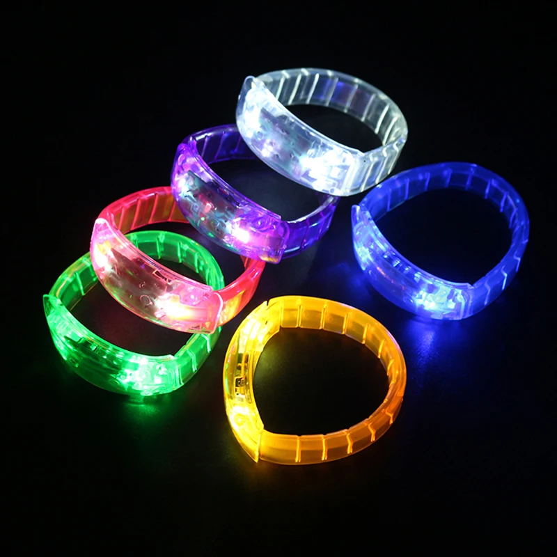 LED Soft Rubber Plastic Flash Lights Bracelets Toys Gifts Bar Women Men Children Cosplay Birthday      navidad Wedding Festival