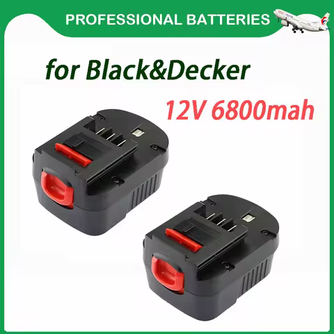 12V 6800mah Rechargeable Tool Battery for Black&amp;Decker A12 A12EX FSB12 FS120B A1712 HP HP12 Ni-MH Replacement Drill Battery