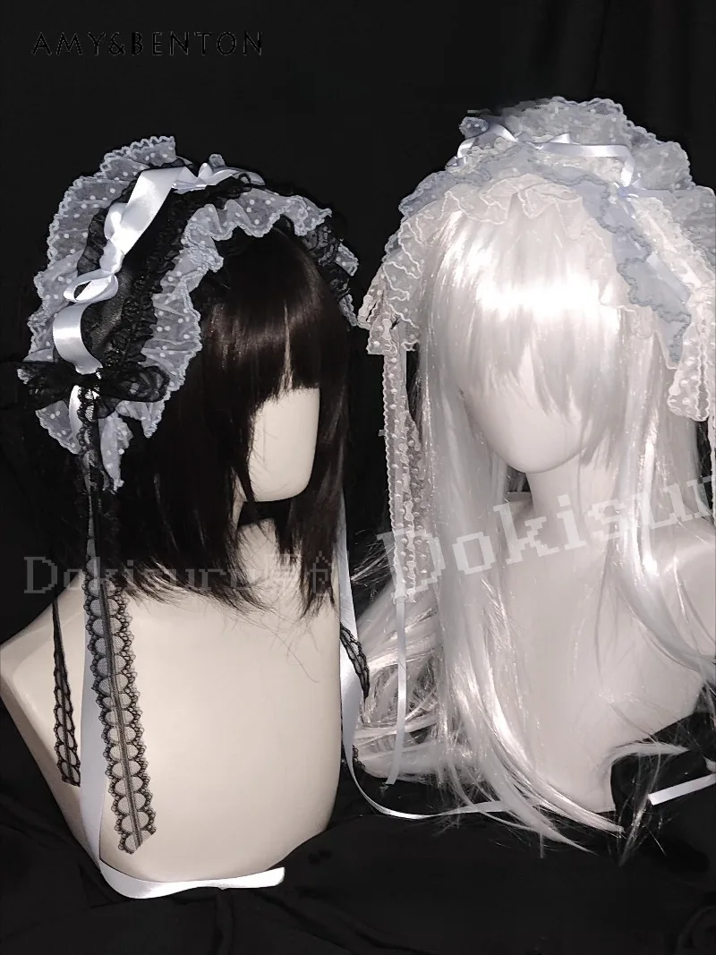 

Original Subculture Lolita Watercolor Bow Cute Anime Girl Polka Dot Japanese Style Mine Series Mass-Produced Hairband for Women