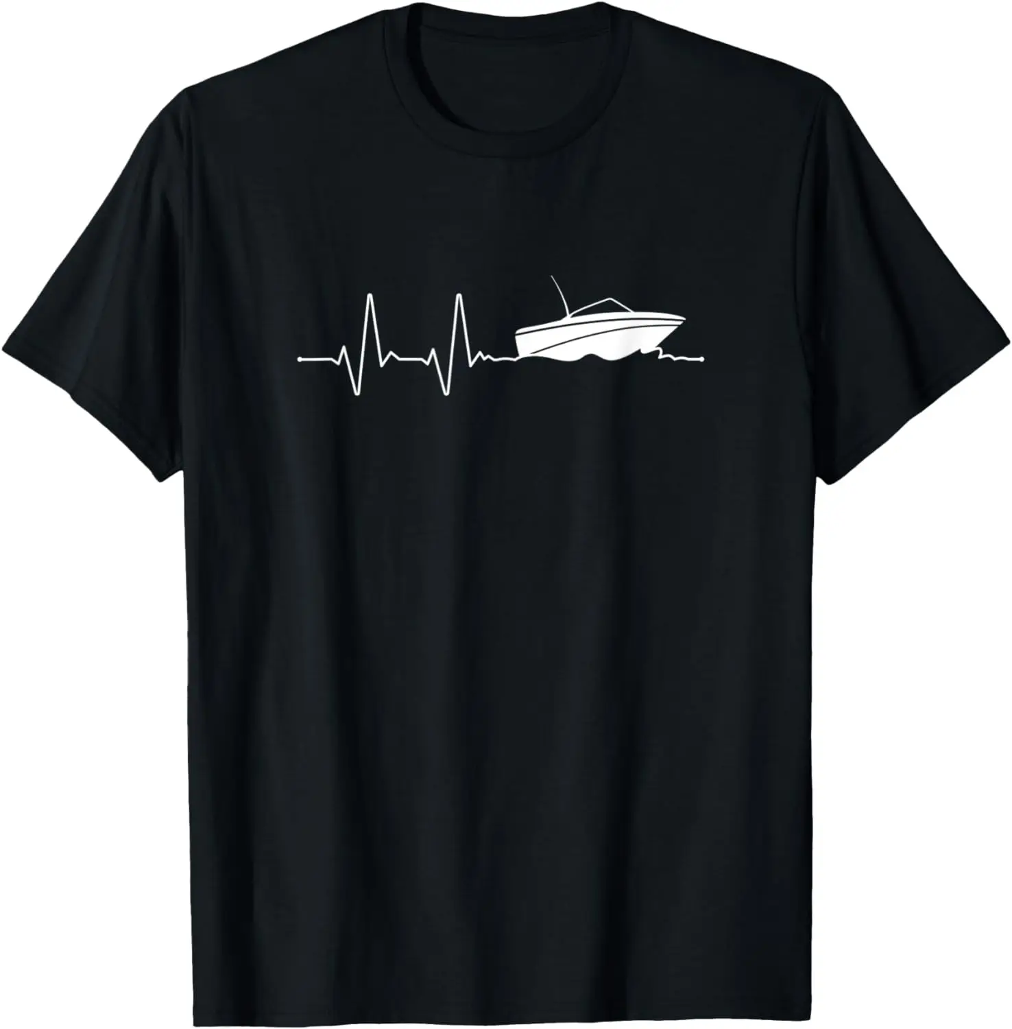 

Boating Heartbeat ECG Line Motorboat gift T-Shirt