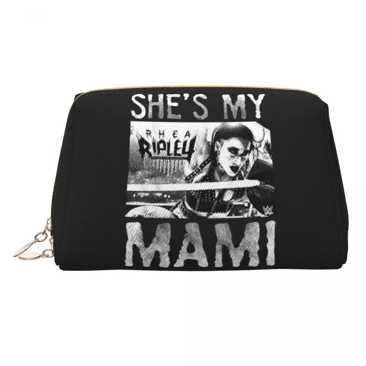 

She Is My Mami! Rhea Ripley Bootleg Wrestler Women Cosmetic Bags Travel Makeup Organizer Pouch Toiletry Storage Dopp Kit Case