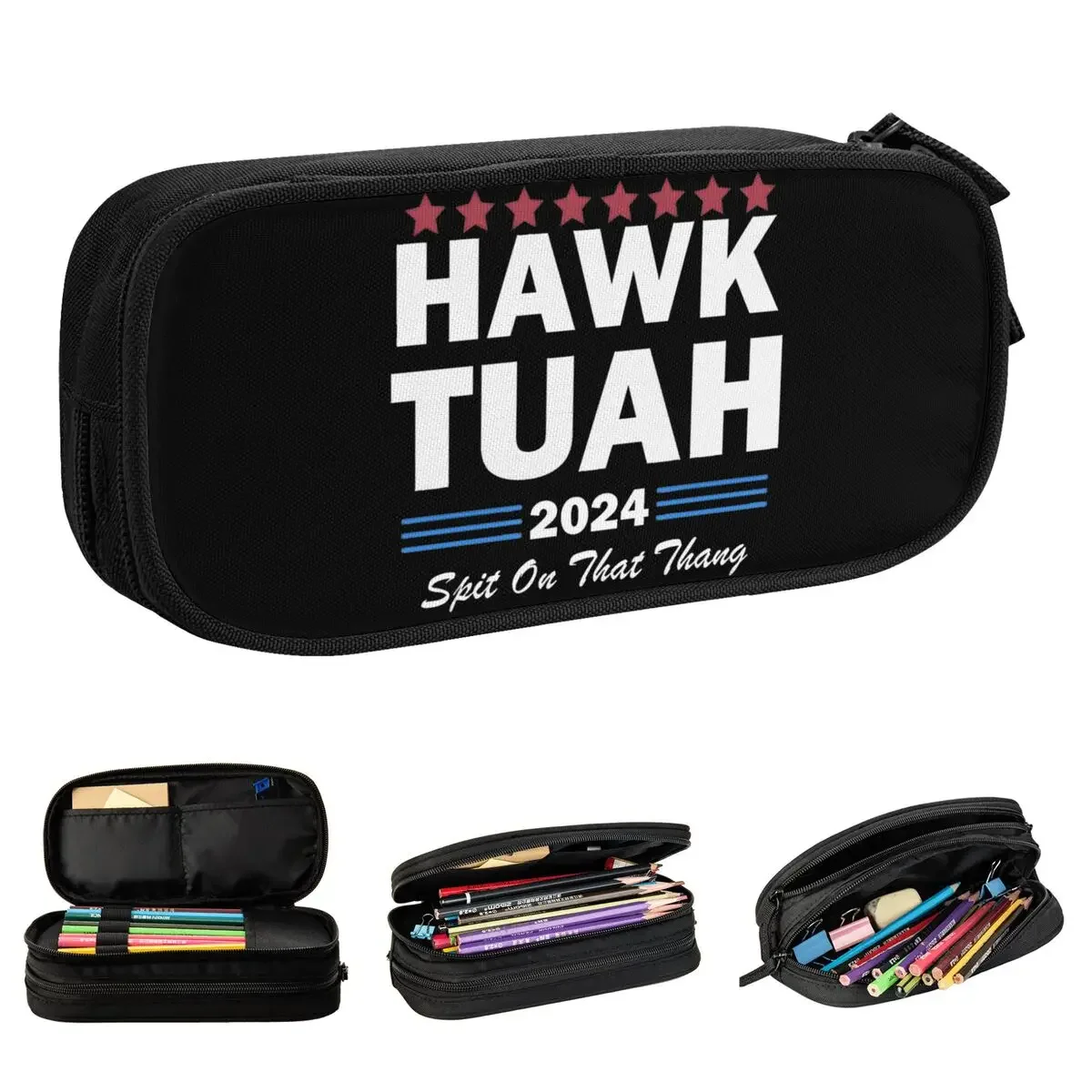 

Hawk Tuah Spit On That Thang 2024 Pencil Cases Lovely Pen Holder Bag Student Big Capacity Students School Gift Pencil Pouch