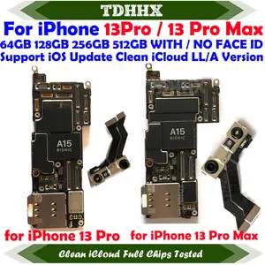 Bilashmart Fully Tested Authentic Motherboard iPhone 13 Pro Max 128g/256g Original Mainboard With Face ID Cleaned iCloud Support Update