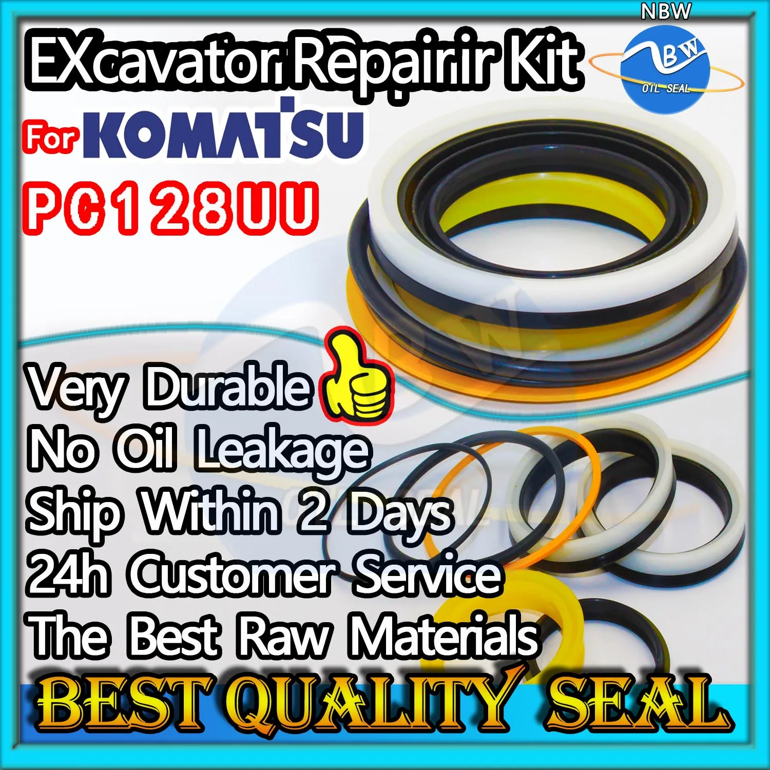 

For KOMATSU PC128UU Repair Kit Excavator Oil Seal Clamshell Shovel Adjust Swing Gear Center Joint Gasket Nitrile NBR Nok Washer