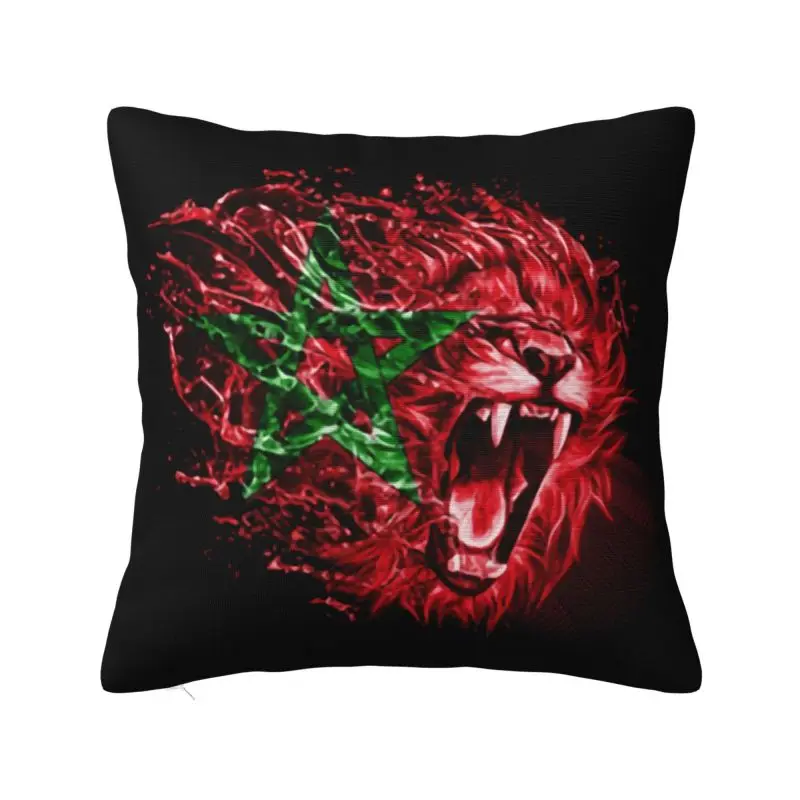 

Custom Moroccan Flag Morocco Lion Cushion Cover 40x40cm Soft Nordic Pillow Home Decoration