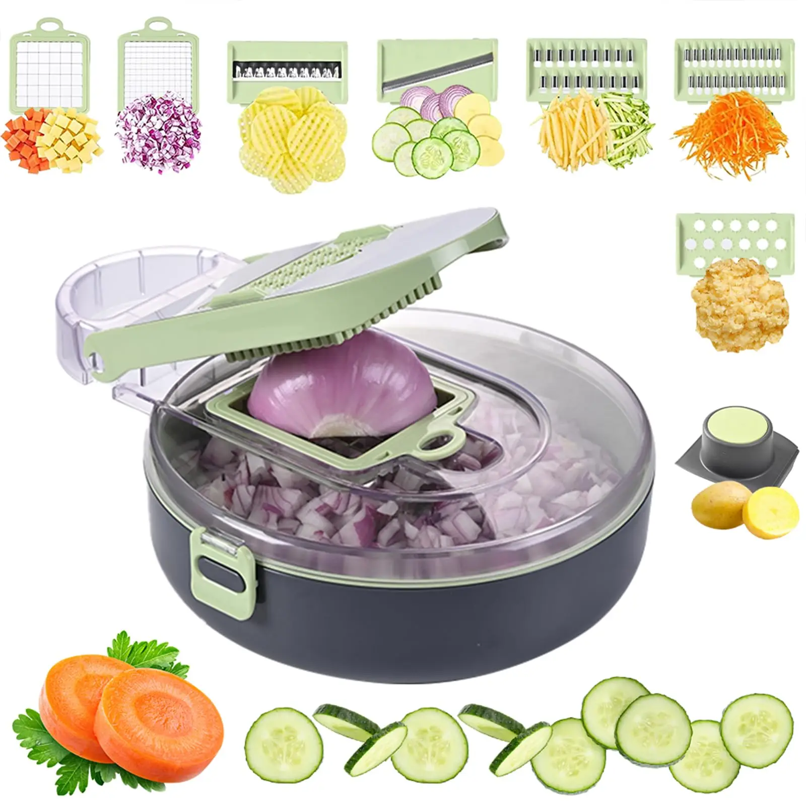 Trituradora de verduras, adecuada para cebollas, patatas, frutas y otros artículos alimenticios, una pequeña herramienta de cocina para cocinar manual