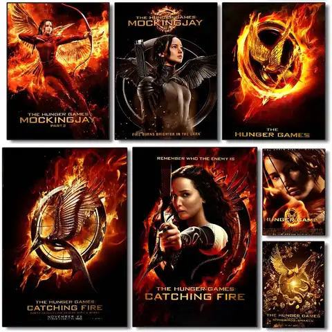 Retro movie The h-Hunger Games Poster art HD canvas advanced aesthetic Printing Paper Wall Art for Living Room Home Decor