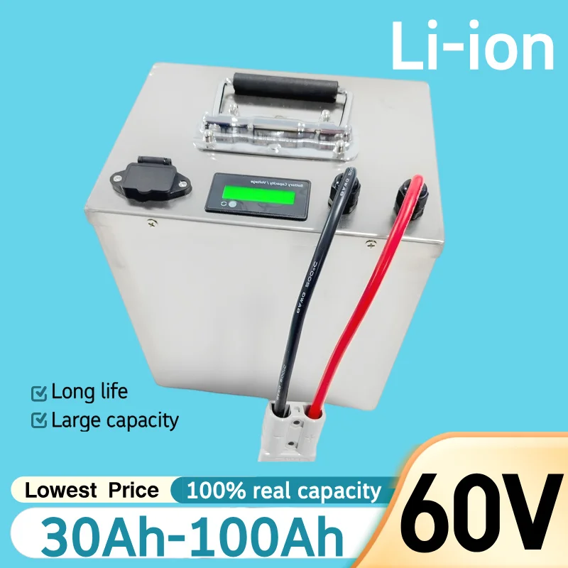 

50Ah 60V 40Ah 60Ah 60V 80Ah 100Ah литиевая батарея литий-ионная для 3000w скутера, велосипеда, мотоцикла + зарядное устройство 10A