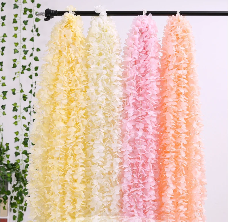 10PCS Artificial Wisteria Flowers Vine 29 Inch Long Tailing Silk Flower Strings for Wall Hanging Wedding Arch Party Home Decor