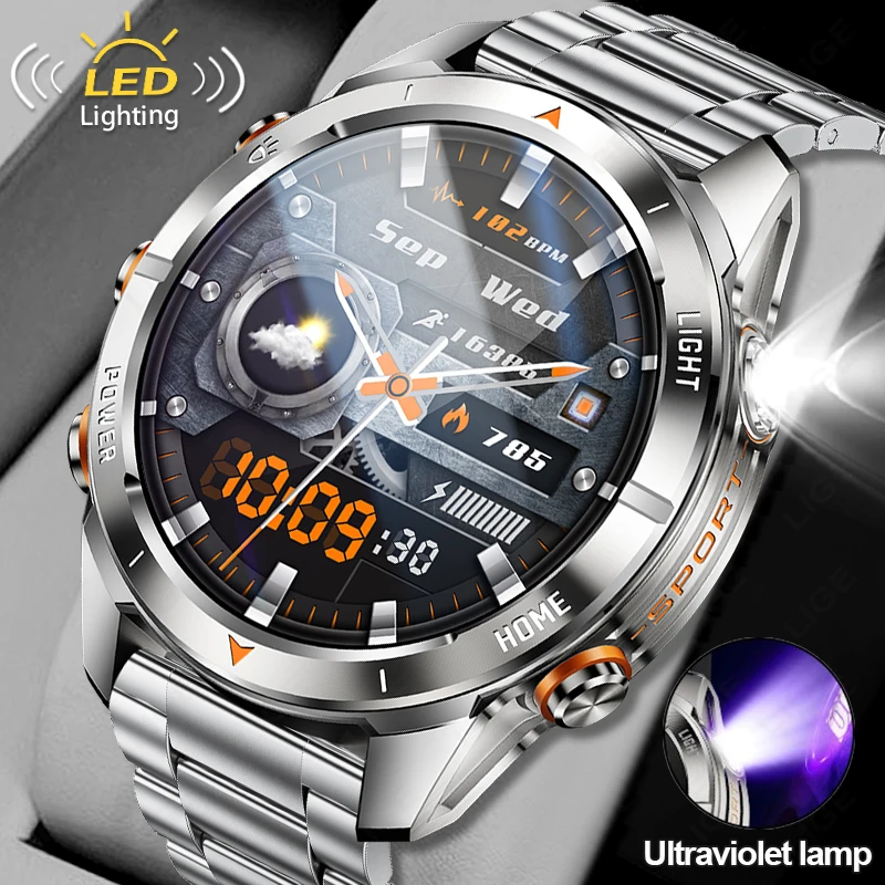

2025 New For Huawei Outdoor military Smart Watch Men 1.46" AMOLED BT Call IP69K 10ATM Waterproof LED Flashlight Sports Bracelet