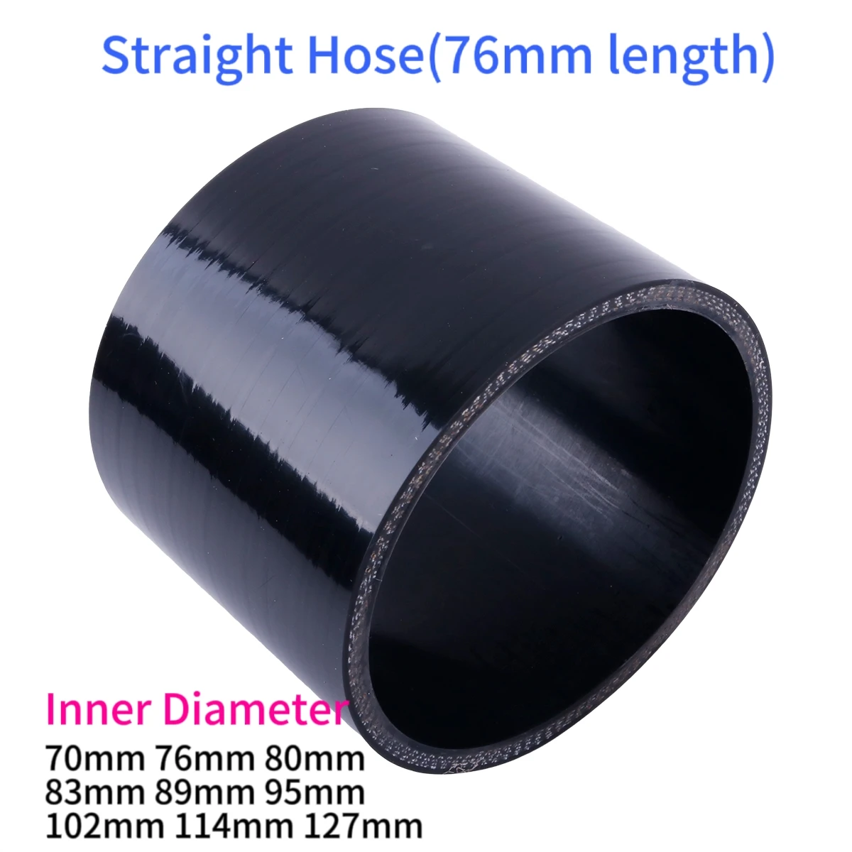 76mm Length Straight General Silicone Coolant Intercooler Pipe Tube Hose ID 70mm 76mm 80mm 83mm 89mm 95mm 102mm 114mm 127mm