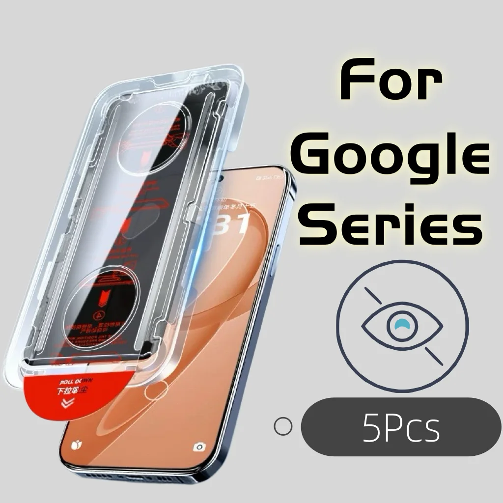 

Shatterproof Privacy Tempered Glass Screen Protector for Google Pixel 6A, 6, 7, 8, 9, 10A Series, 5 Pack