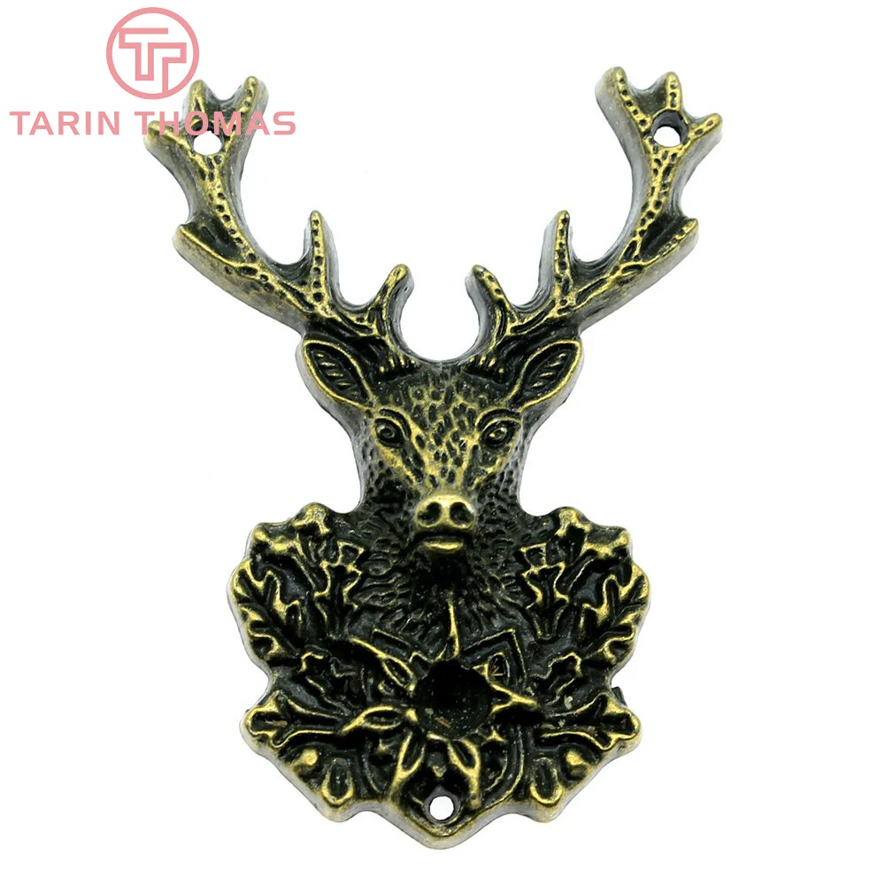 (3848)1 piece 51*38MM Antique Silver Color Plated Zinc Alloy Deer Pendants Diy Handmade Jewelry Findings Accessories Wholesale