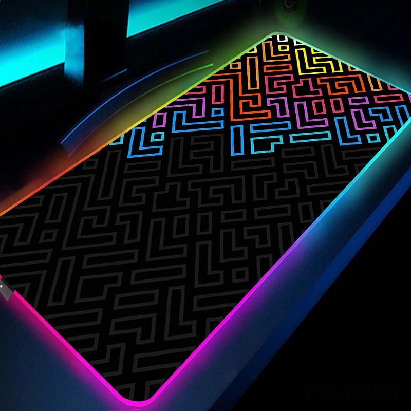 Alfombrillas de ratón RGB de diseño grande para juegos, alfombrilla de ratón LED, alfombrillas de escritorio para jugadores, Alfombra de mesa de goma con almohadillas de escritorio retroiluminadas