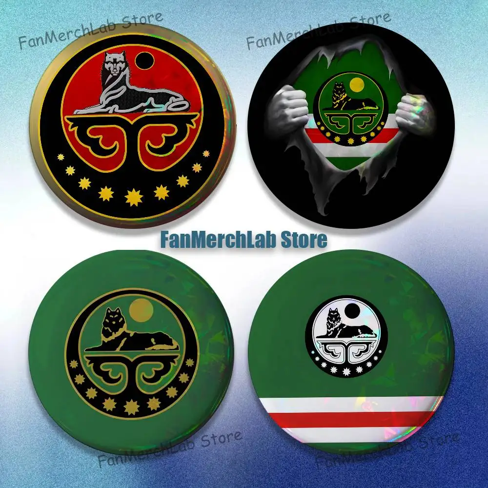 Chechen Coat Arms Badge Cartoon Figure Brooches Cute Enamel Pins for Jewelry Backpack Accessories Gifts