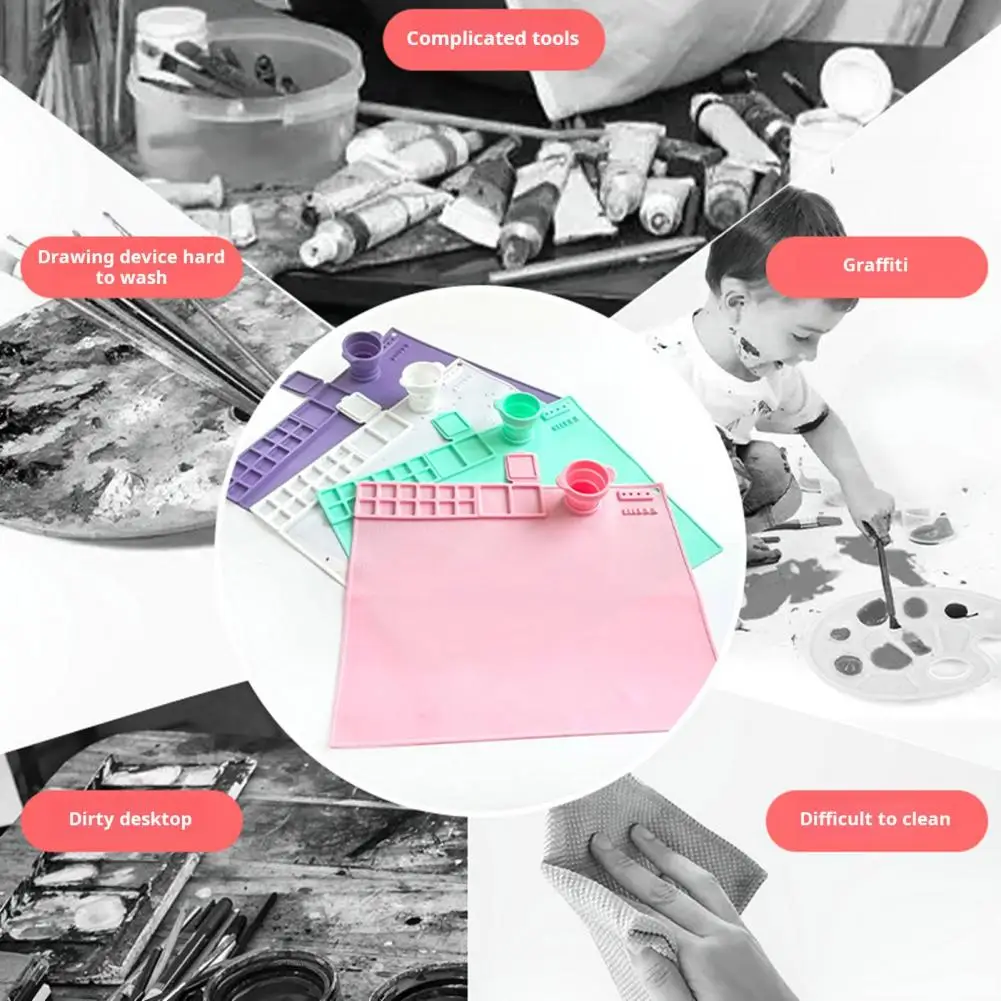 Silicone Craft Mat Silicone Painting Surface Heat Resistant Silicone Painting Mat for Artists Kids for Resin for Painting